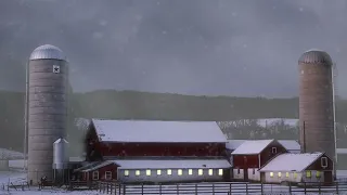 Snow Storm on the Farm | Howling Wind Sounds for Sleep, Relax, Study 😴