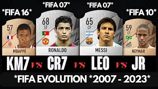 Ronaldo VS Messi VS Neymar VS Mbappé FIFA EVOLUTION! 👀🤯 | FIFA 07 - FIFA 23 | Transfer News