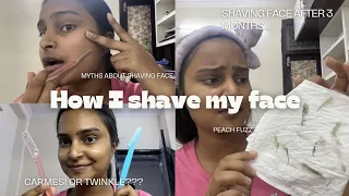 How to shave your face😍*get rid of PEACH FUZZ😣*|Zeenat Ali|