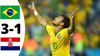 Brazil vs Croatia 3-1 | Neymar jr First World Cup Match (2014)