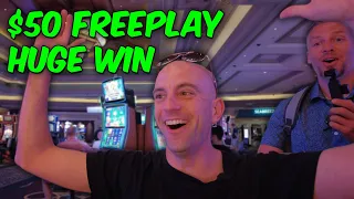 I won a HUGE handpay from $50 in freeplay!