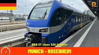 Cab Ride Munich Central Station/München Hbf to Rosenheim (Germany) Train driver’s view in 4K