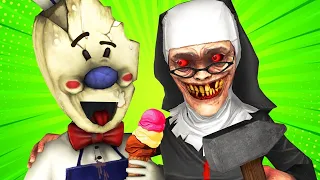 Ice Scream Man vs Evil Nun (Español Monja Malvada Parodia Animada 3D)