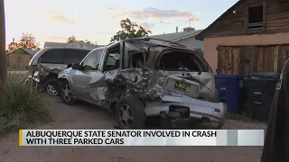 Albuquerque state senator involved in crash with 3 parked cars