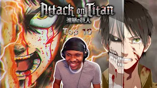 Anime Fan reacts - To Top 10 Most Epic Attack On Titan Transformations - Anime Reaction