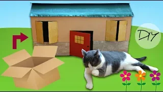 From Old Box to Adorable Cat House | Amazing cardboard house DIY