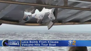 Watch: Lava Bomb From Kilauea Volcano Hits Tour Boat