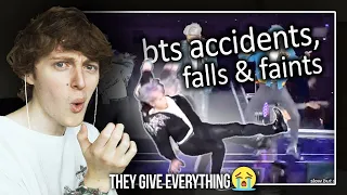 THEY GIVE EVERYTHING! (BTS Accidents, Falls And Faints | Reaction/Review)