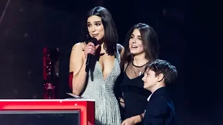 Dua Lipa reacts to winning two BRITs | The BRIT Awards 2018