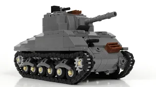 Lego Sherman Tank tutorial - from The Battle of The Bulge