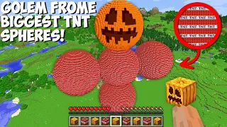 Never SPAWN GOLEM FROM THE BIGGEST TNT SPHERES in Minecraft ? LARGEST ROUND GOLEM !ё