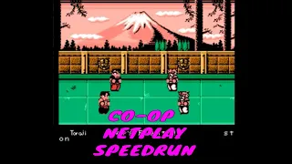 Nekketsu Kakutou Densetsu (Riki Kunio) NES Netplay Co-op No Deaths Speedrun in 20:13