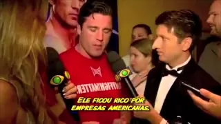 Chael Sonnen being punk'd by Brazilian Media with Shock Pen