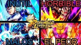 TOP 10 PERSONAJES MAS INUTILES De Dragon Ball Legends