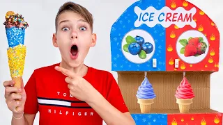 Lustiger Wettbewerb für Kinder - Wer macht das leckerste Eis? 🍦 Kinder spielen Eismaschine!