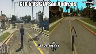 GTA 5 VS GTA San Andreas : Los Santos Places // Multi screen // 2019