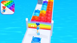 POP IT RUN! 🌈👩🏻‍🦰💚 Gameplay All Levels Walkthrough iOS, Android New Game Update Max Level 1-3AA