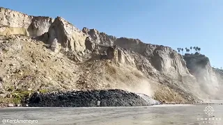 Massive Cliff Collapse on to San Diego Beach