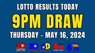 Lotto Result Today Live 9PM Draw May 16, 2024 (Thursday) Ez2 Swertres 6D 6/42 6/49 Lotto