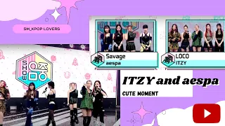 ITZY and aespa cute moment on Savage encore