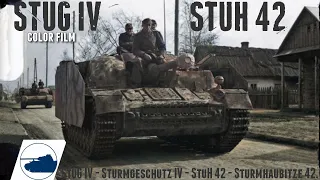 WW2 Color footage StuG IV - Sturmgeschütz IV - StuH 42 - Sturmhaubitze 42.