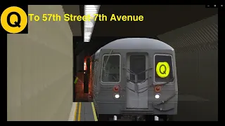 OpenBVE (Q) Coney Island To 57th Street-7th Avenue (R68)(2000s)