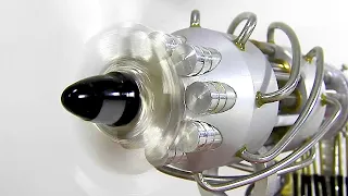 ( 16 CYLINDER ENGINE ) Radial aero style! Stirling engine configuration. IT WORKS ON GAS.