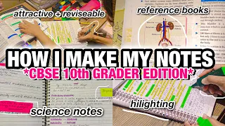 How I Make My Notes As a *CBSE 10th Grader* 📚 | effective, attractive + tips | Dia Gautam