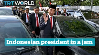 Indonesian president in a jam