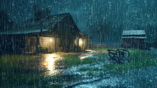 Barulho de Chuva Extra forte caindo sobre a Vila Tranquila ⛈️ Chuva para Dormir - Strong Rainstorm