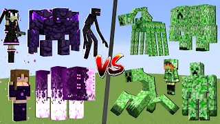 All Ender mobs vs All Creeper Mutant mobs - Minecraft Mob Battle