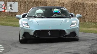 Maserati MC20 Cielo driving the Goodwood Hillclimb