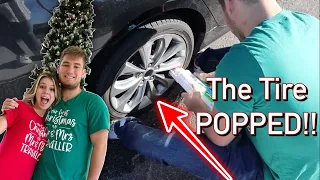 Flat tire on CHRISTMAS?? Our FIRST Christmas as a MARRIED couple!