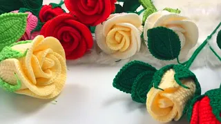 How to Crochet a Long Stem Rose