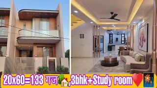 20x60=133 Gaj 3bhk+Study room🏡 western look👌🎇 Gandhipath west Vaishali Nagar Jaipur. fully Furnished