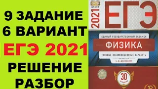 Задание 9. Вариант 6. Физика ЕГЭ 2021. Типовые экзаменационные варианты М.Ю. Демидовой. Разбор. ФИПИ