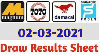 02-03-2021 Today 4D Results Magnum Toto Kuda/Damacai | 4d Result Today | Today 4d Result Live