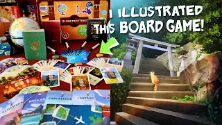 I ILLUSTRATED This Awesome Travel BOARD GAME | Globetrotting Art Showcase & Unboxing | R2i Games