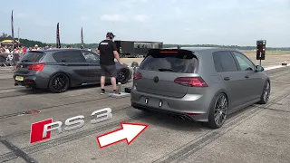 550HP BMW M140i vs VW Golf 7R with RS3 Engine