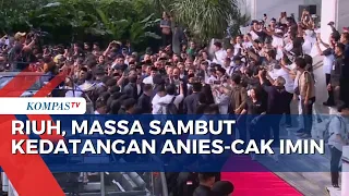 Kedatangan Anies-Cak Imin Disambut Riuh Massa Pendukung di DPP NasDem