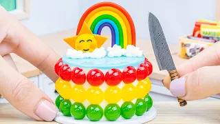 Miniature Rainbow Balloon Fruit Jelly Cake🌈1000+ Miniature Rainbow Cake Ideas🍰 Mini Cake Ideas