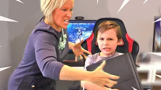 Psycho mom DESTROYS PS4 over Fortnite (MAD)