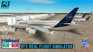 RFS - Real Flight Simulator- Munich  to Boston ||Full Flight||A380||Lufthansa||FullHD||RealRoute
