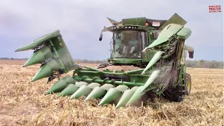 JOHN DEERE Folding Corn Head In Action