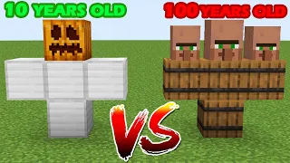 iron golems vs villagers at different ages