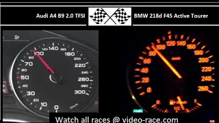 Audi A4 B9 2.0 TFSI VS. BMW 218d F45 Active Tourer - Acceleration 0-100km/h