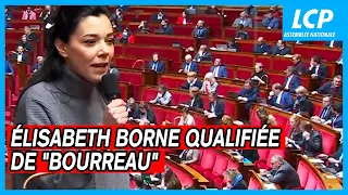 Élisabeth Borne qualifiée de "bourreau" par la députée LFI Sophia Chikirou - Réformes des retraites