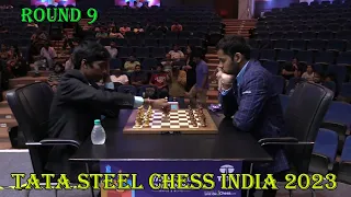 AMAZING KID!! Praggnanandhaa vs Erigaisi Arjun || Tata Steel India Rapid - R9