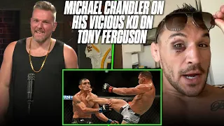 Michael Chandler Tells Pat McAfee About VICIOUS Kick To KO Ferguson, Oliveira Missing Weight