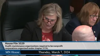 House health committee debates bill to require MN HMOs to convert to nonprofit status 3/7/24